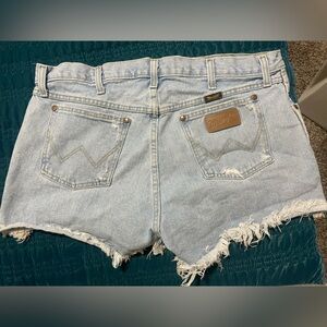 Wrangler High Waist Distressed Shorts